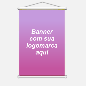 Banner em Lona 440g Brilho Fundo Preto Lona 440g Brilho  4x0 / IMPRESSÃO DIGITAL  Madeira / cordão / Ponteiras 