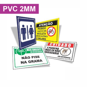 PVC RÍGIDO 2mm ADESIVADO IMPRESSÃO UV PVC Rígido Branco 2mm.  4x0 Impressão UV   Sem emendas até 2x1m / Pedido mínimo R$10,00